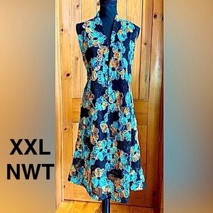 RADZOLI Embroidered Lace Floral Sleeveless Open-Front Cover-up (XXL)